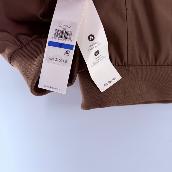 Calvin Klein Mens Bomber Jacket Brown Water Resistant Full Zip CM107904 XL NWT - Picture 8 of 8